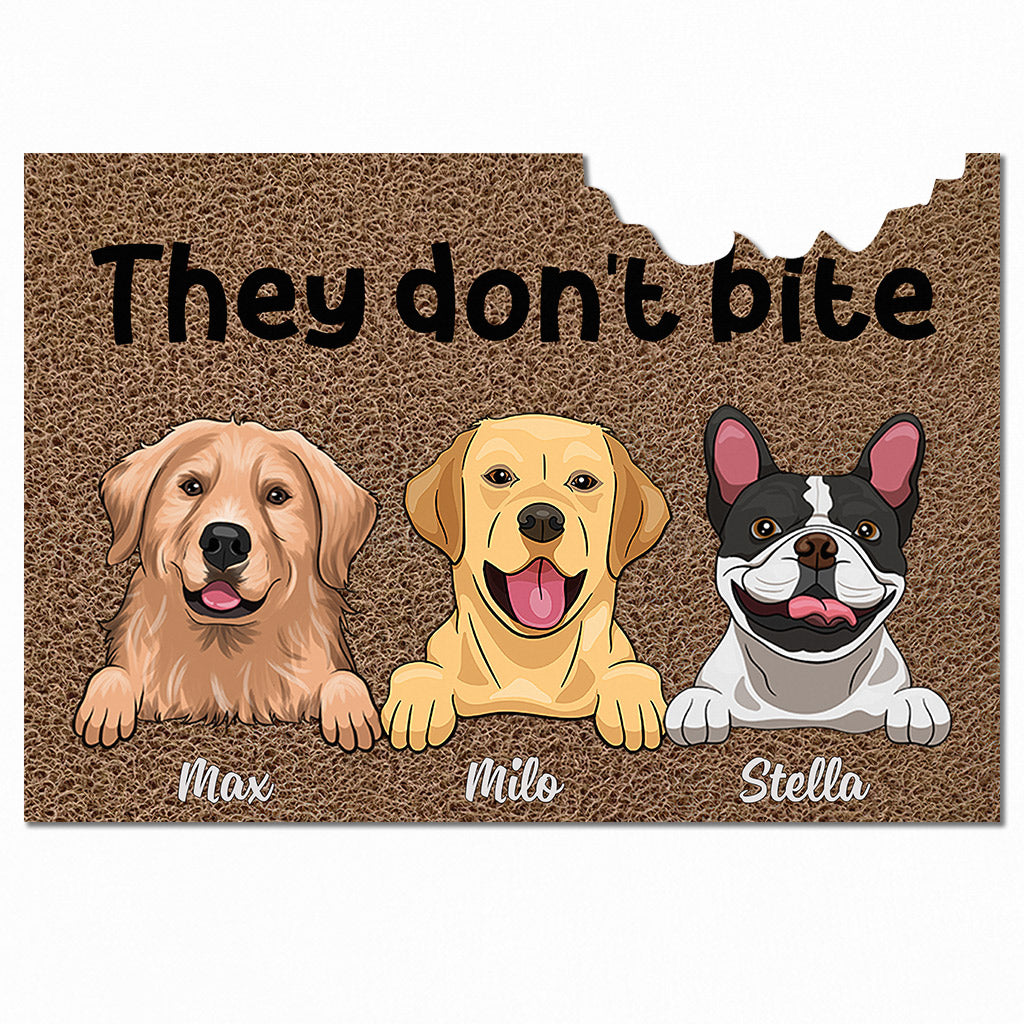 Vorsicht vor Hunden – Personalisierte Fußmatte in Hundeform