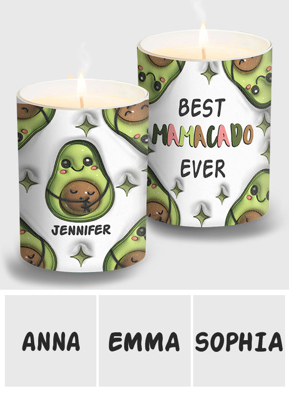 Best Mamacado Ever - Pregnancy gift for wife, daughter, girlfriend, friend - Personalized Candle With Wooden Lid
