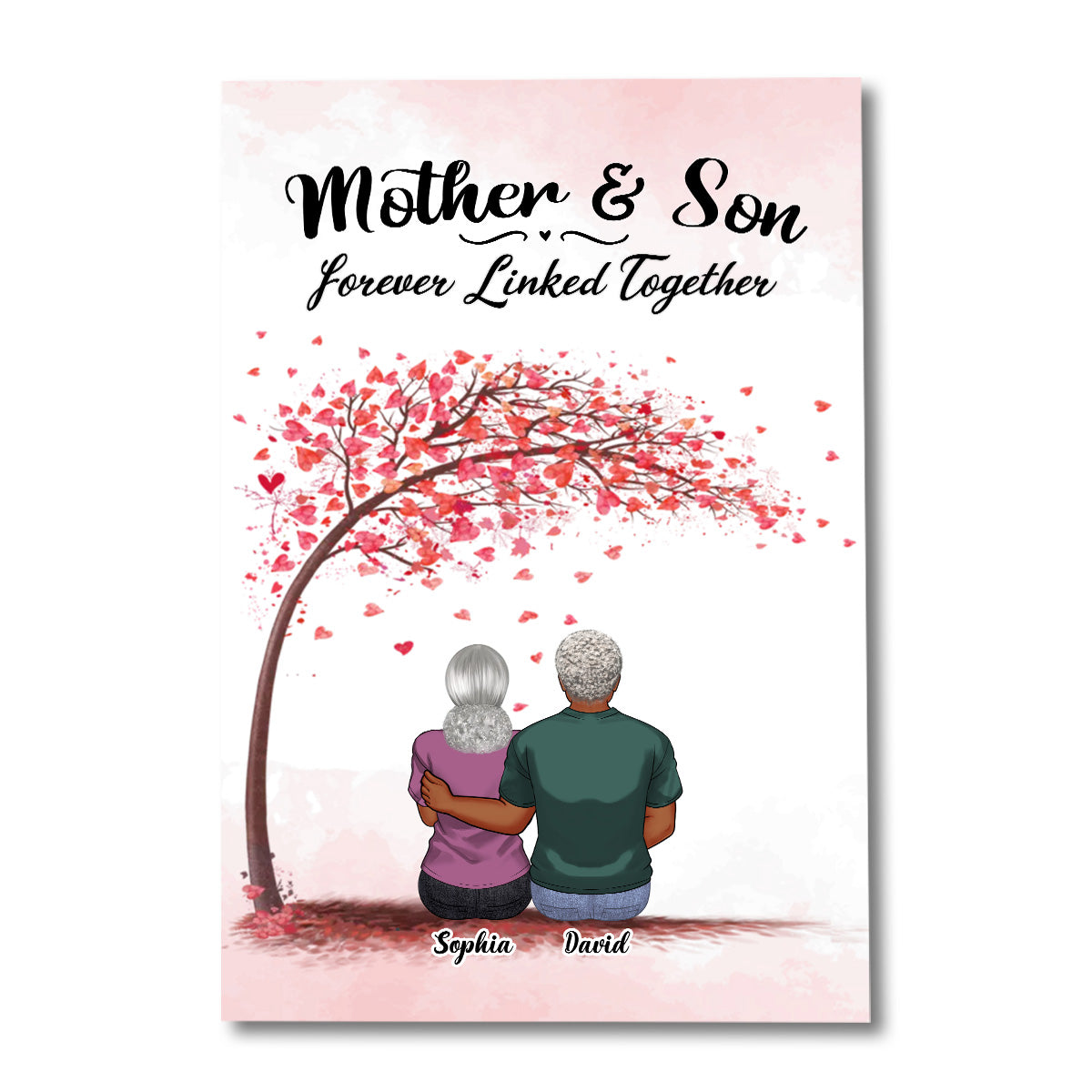 Für immer verbunden – Geschenk für Mama, Tochter, Sohn – Personalisierte Leinwand und Poster