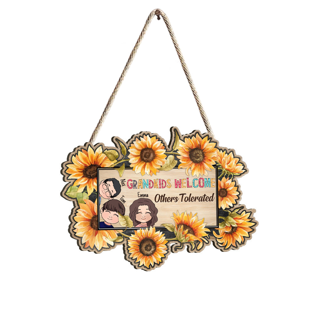 Enkelkinder willkommen - Personalisiertes Oma-Holzschild