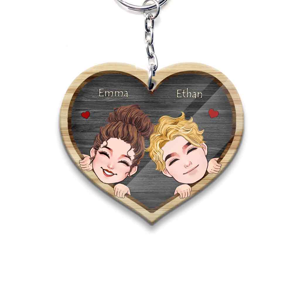 A Reminder - Personalized Couple Couple Keychain (Printed On Both Sides)