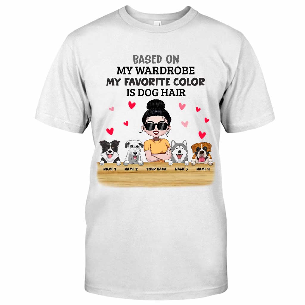 Meine Lieblingsfarbe ist Hundehaar – personalisiertes Hunde-T-Shirt und Hoodie