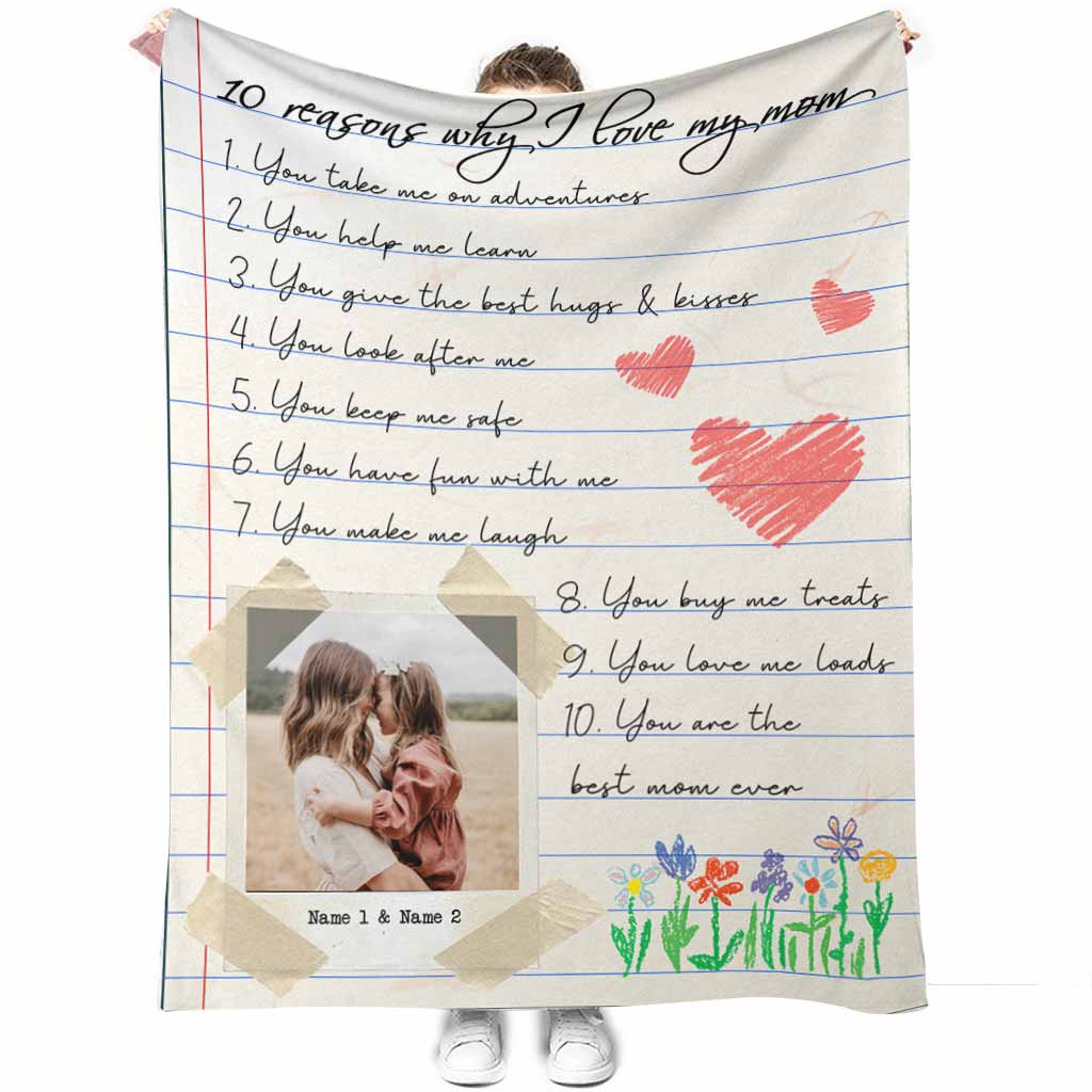 10 Gründe, warum ich dich liebe – Personalisierte Muttertagsdecke