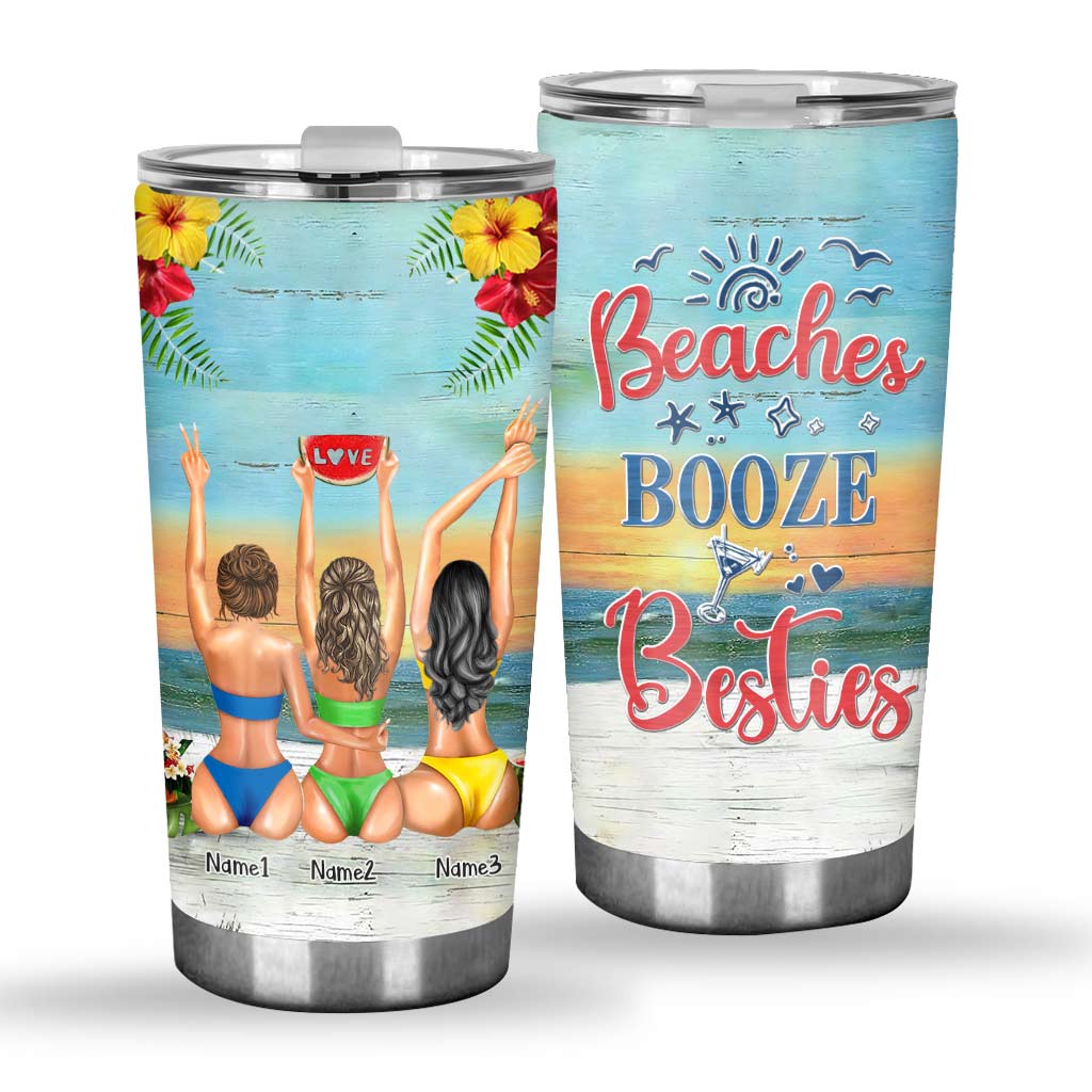 Ich liebe dich bis zum Strand und zurück – Geschenk für die beste Freundin/Schwester – Personalisierter Becher