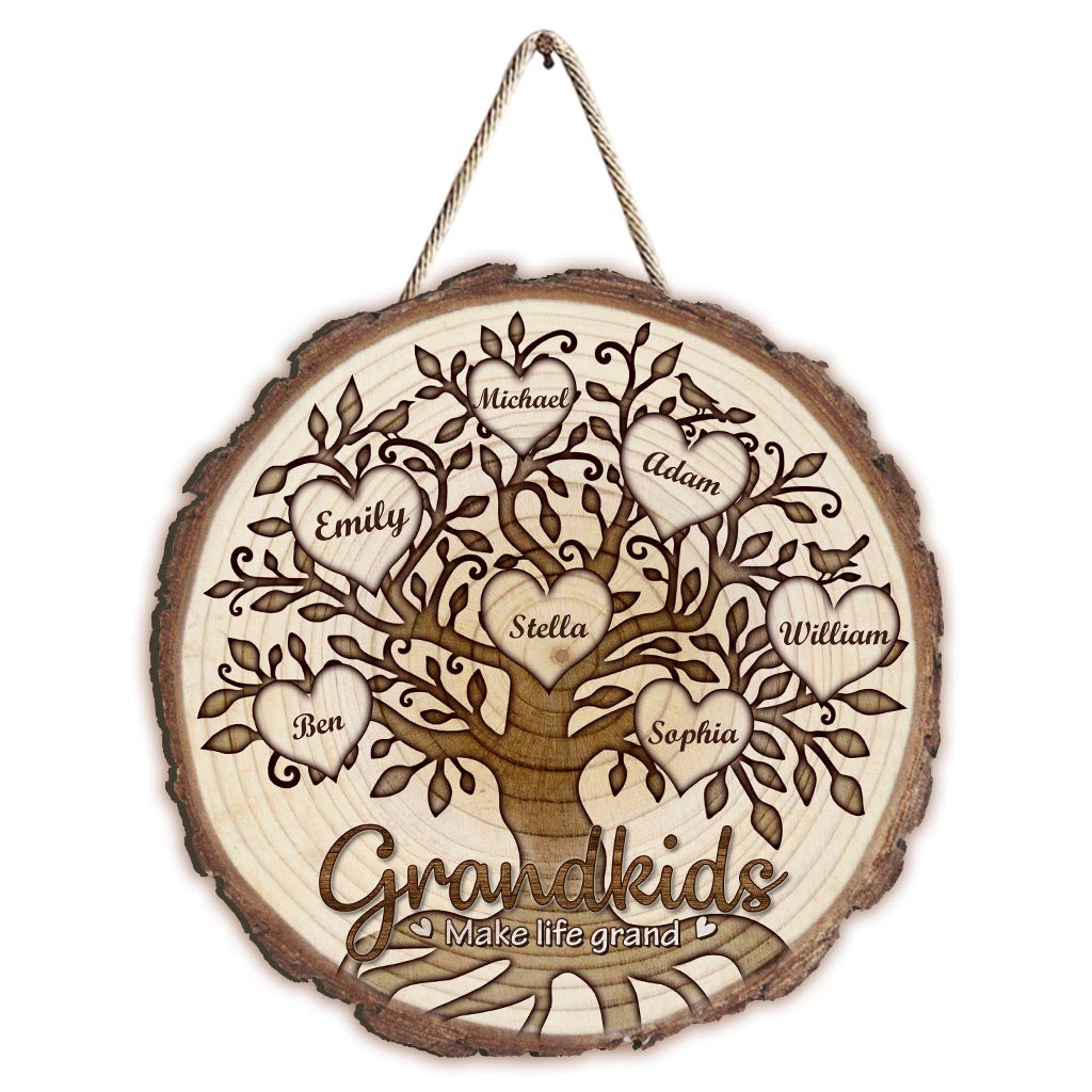 Enkelkinder machen das Leben großartig – Personalisiertes Muttertags-Holzschild für Oma