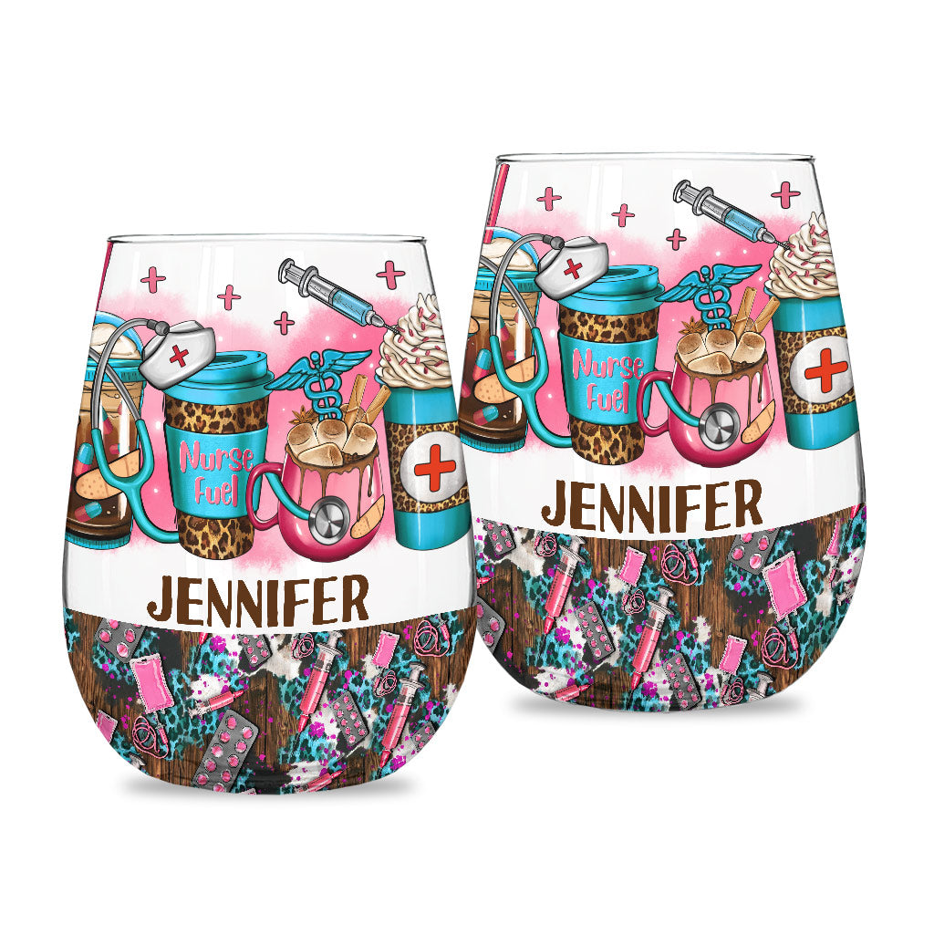 Krankenschwesterleben – Geschenkidee für Krankenschwestern, Mütter, Ehefrauen, Freundinnen – Personalisiertes Weinglas