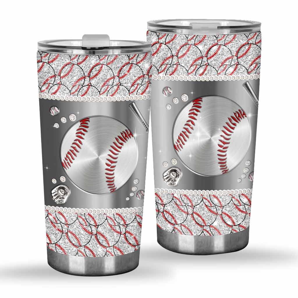 Sport - Baseball-Trinkbecher mit Glitzer-Imitat