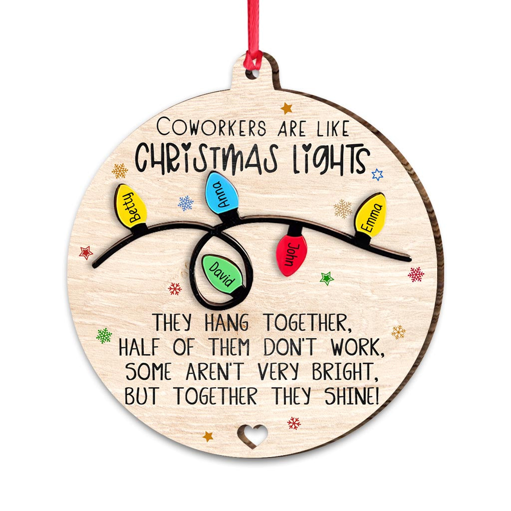 Kollegen sind wie Weihnachtslichter – gemeinsam leuchten sie – personalisierter Kollegen-Weihnachtsbaumschmuck