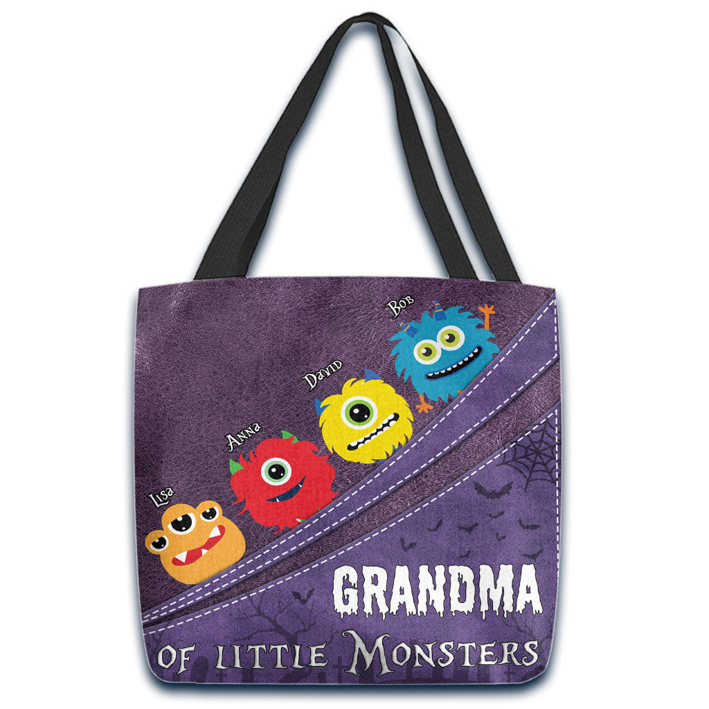 Grandma Of Little Monsters - Personalized Grandma Tote Bag