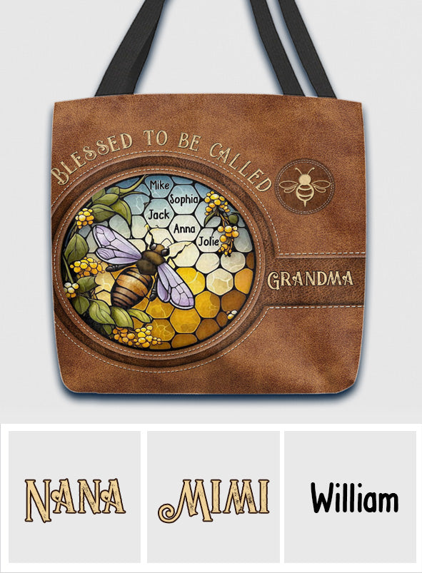 Gesegnet, Oma/Nana/Mimi genannt zu werden... - Personalisierte Oma-Tragetasche