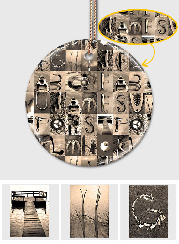 Vintage-Angelalphabet – Personalisierter Keramikkreis mit Angelmotiv