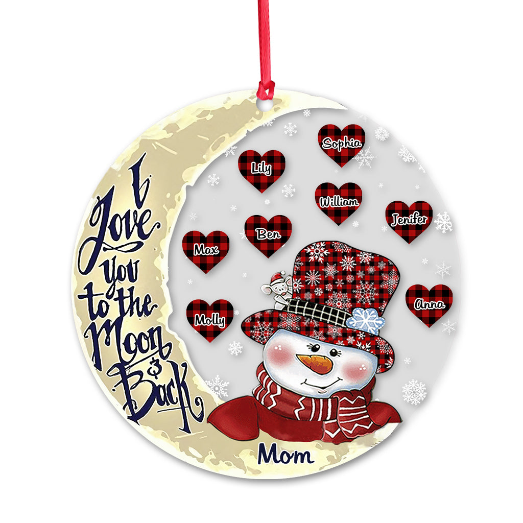 I Love You To The Moon - Gift for grandma, grandpa, mom, dad - Personalized Ornament