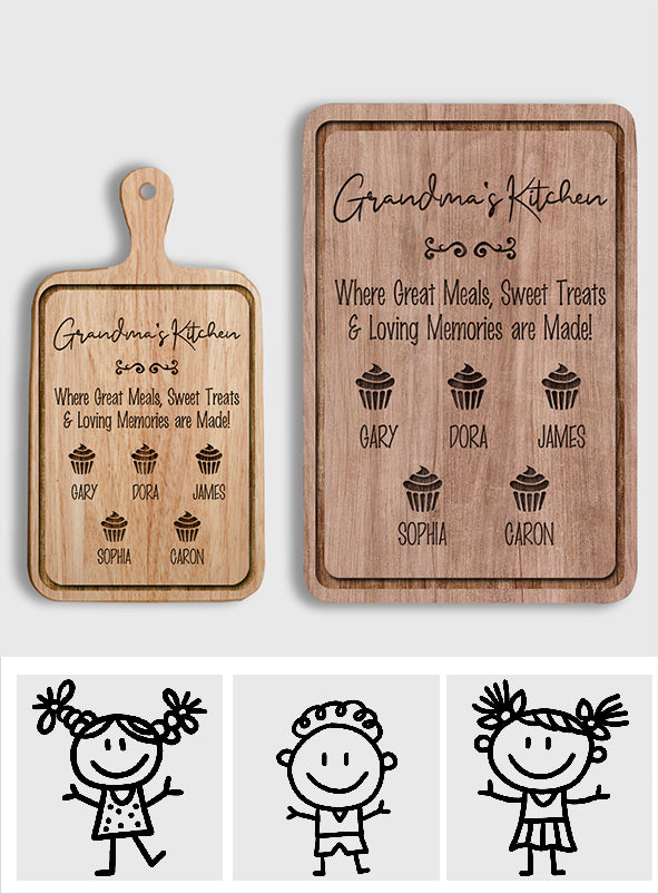 Grandma's Kitchen - Personalized Grandma Cutting Board