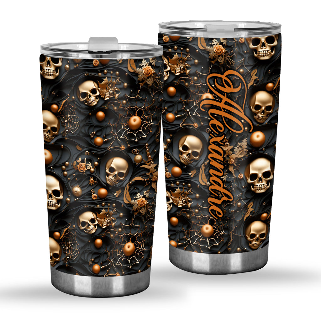 Goldener Totenkopf – Personalisierter Totenkopf-Trinkbecher