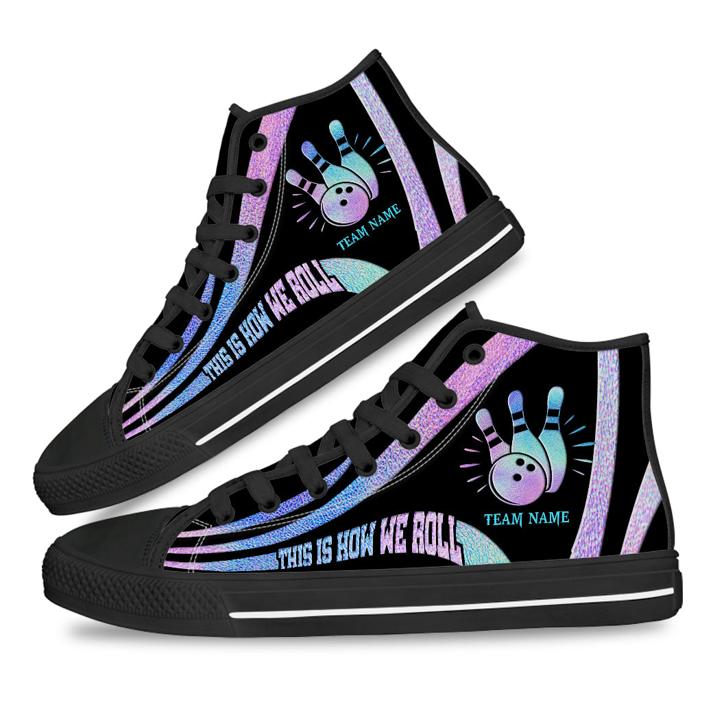 So machen wir das – personalisierte Bowling-High-Top-Schuhe