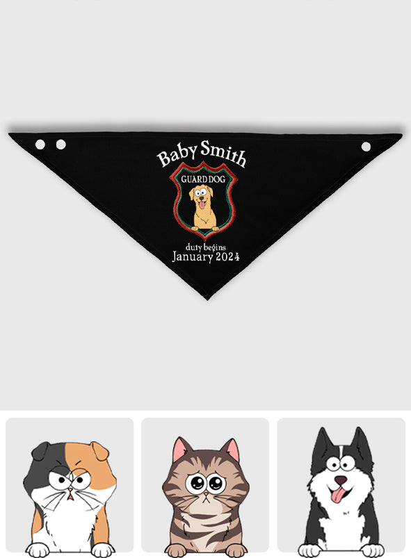 Wachhund-Design – Geschenk für Hunde- und Katzenliebhaber – Personalisiertes Haustier-Bandana