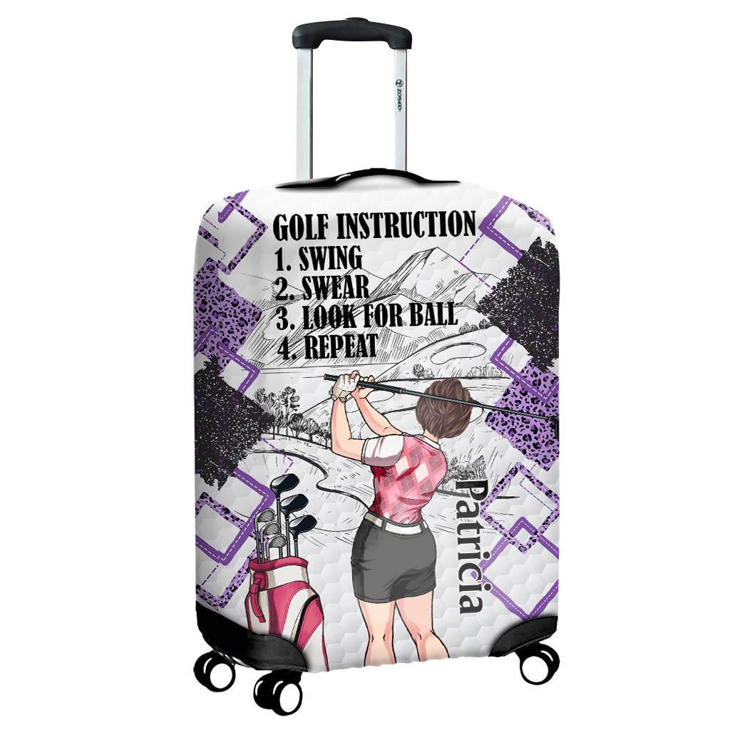 Just A Girl - Golf gift for her, wife, mom, grandma, girlfriend - Personalized Luggage Cover