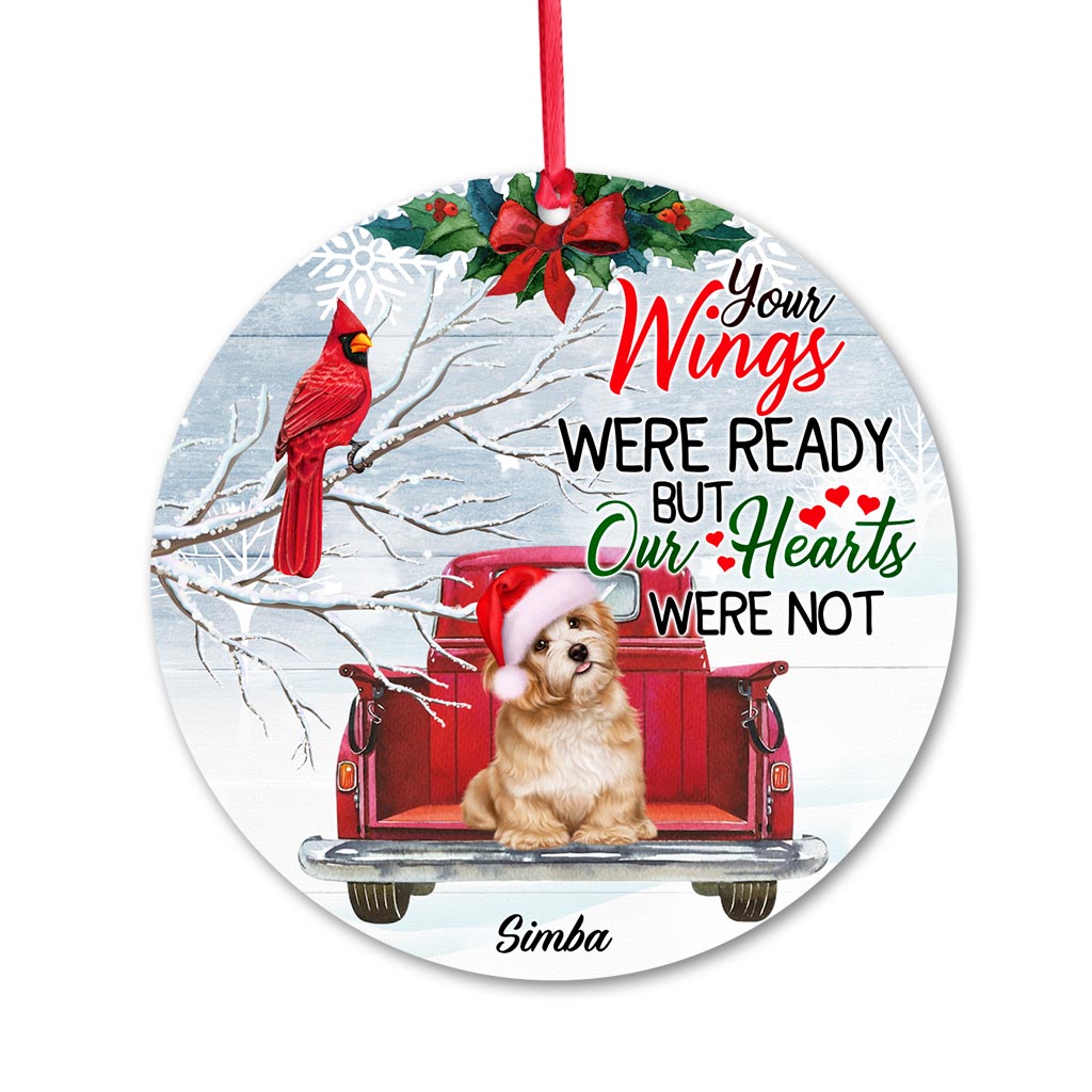 Deine Flügel waren bereit, doch mein Herz nicht – personalisierter Hundeanhänger