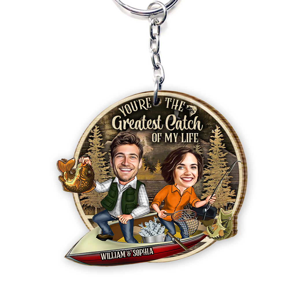 You Are The Greatest Catch Of My Life - Personalized Fishing Keychain