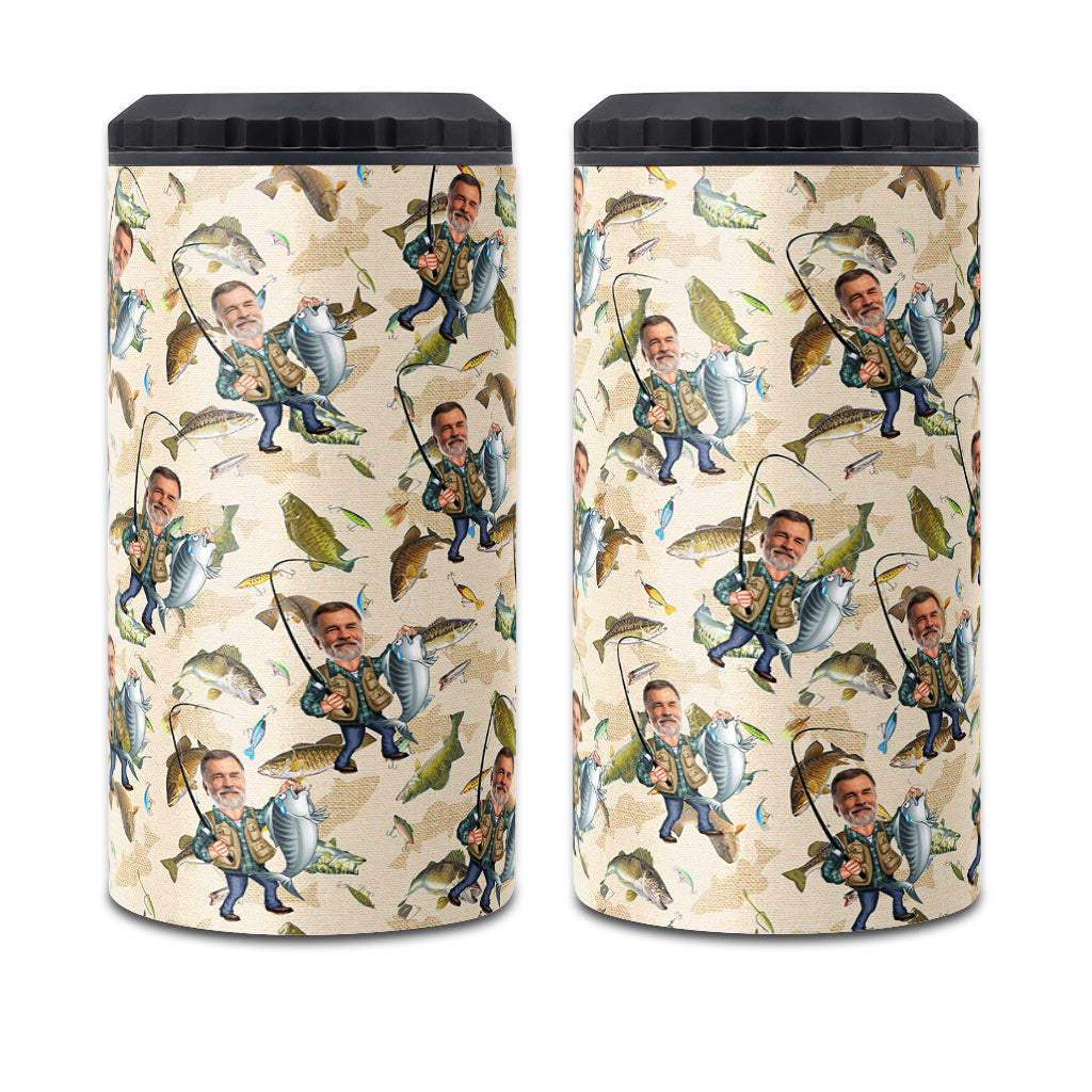 Photo Inserted Funny Fishing - Personalized Fishing Can Cooler