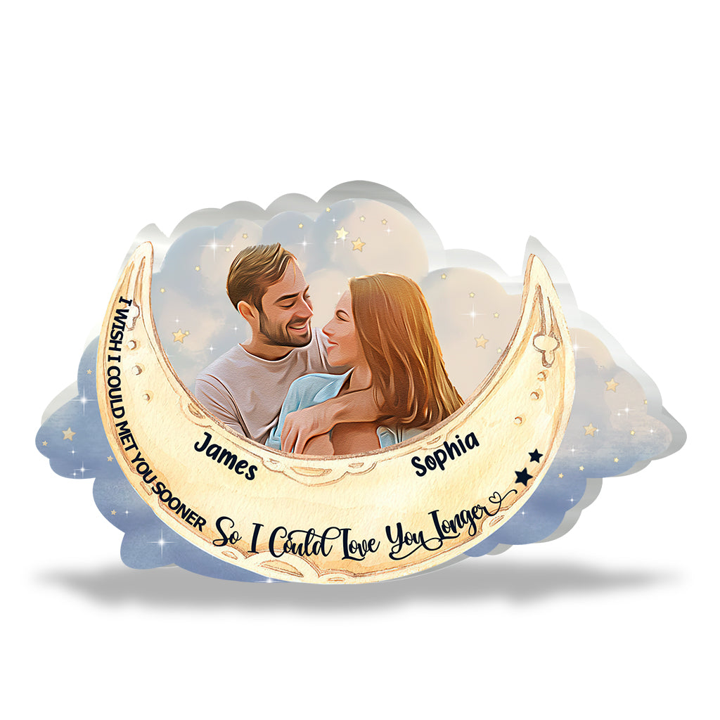 Ich liebe dich bis zum Mond und zurück – Personalisierte Acrylplakette in individueller Form für Paare