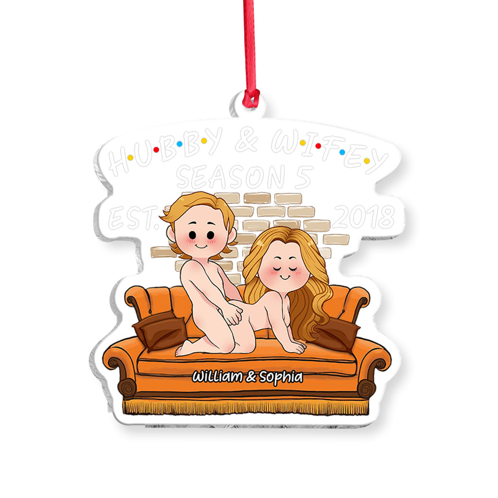 Hubby & Wifey Season - Personalized Husband And Wife Transparent Ornament