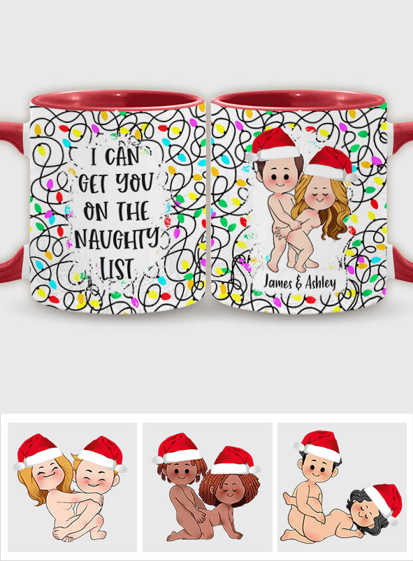 Ich kann dich auf die Liste der Unartigen bringen – Geschenk für Ehemann, Ehefrau, Freund, Freundin – Personalisierte Tasse mit Akzent