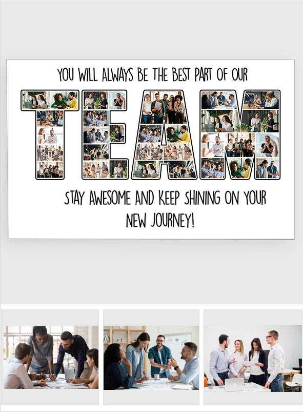 Das Beste an unserem Team – personalisierte Leinwandbilder und Poster für Kollegen