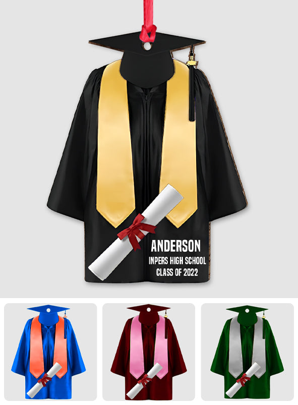Graduation Cap & Gown - Personalized Graduation Ornament
