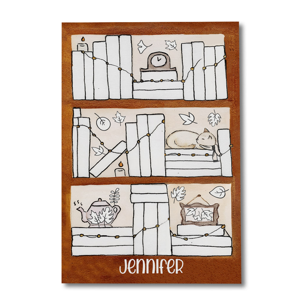 Lesetracker für die vier Jahreszeiten – Personalisierte Buchleinwand und Poster