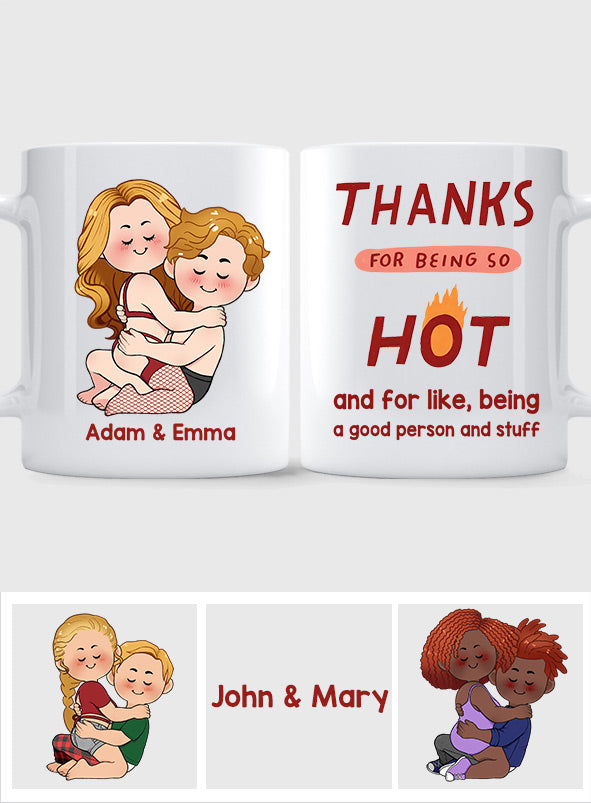 Danke, dass ihr so heiß seid – personalisierte Tasse für Paare