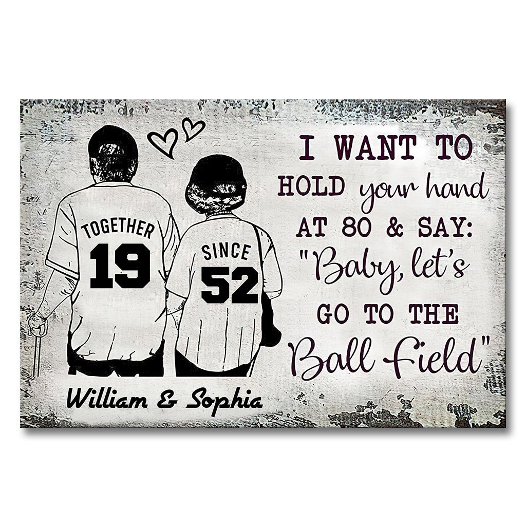 Baseball Together Since - Personalisierte Baseball-Leinwand und Poster