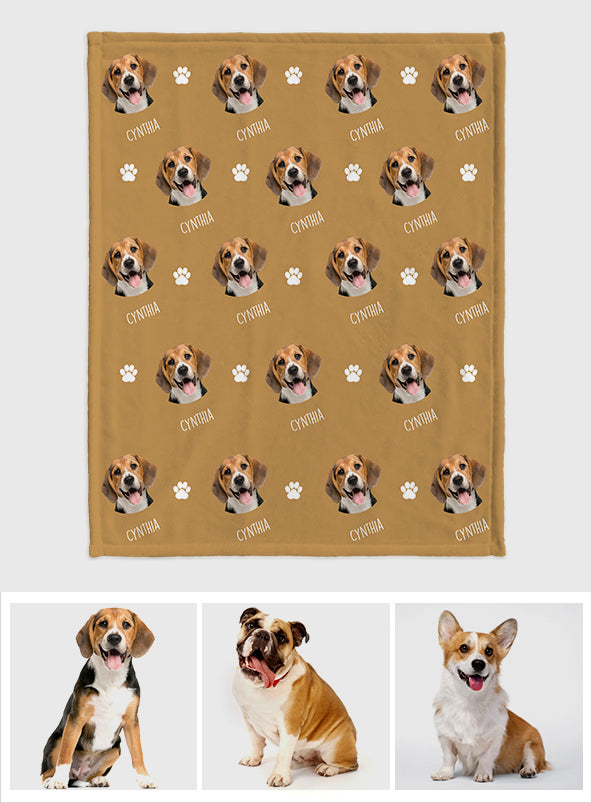 Custom Dog Face - Personalized Dog Blanket