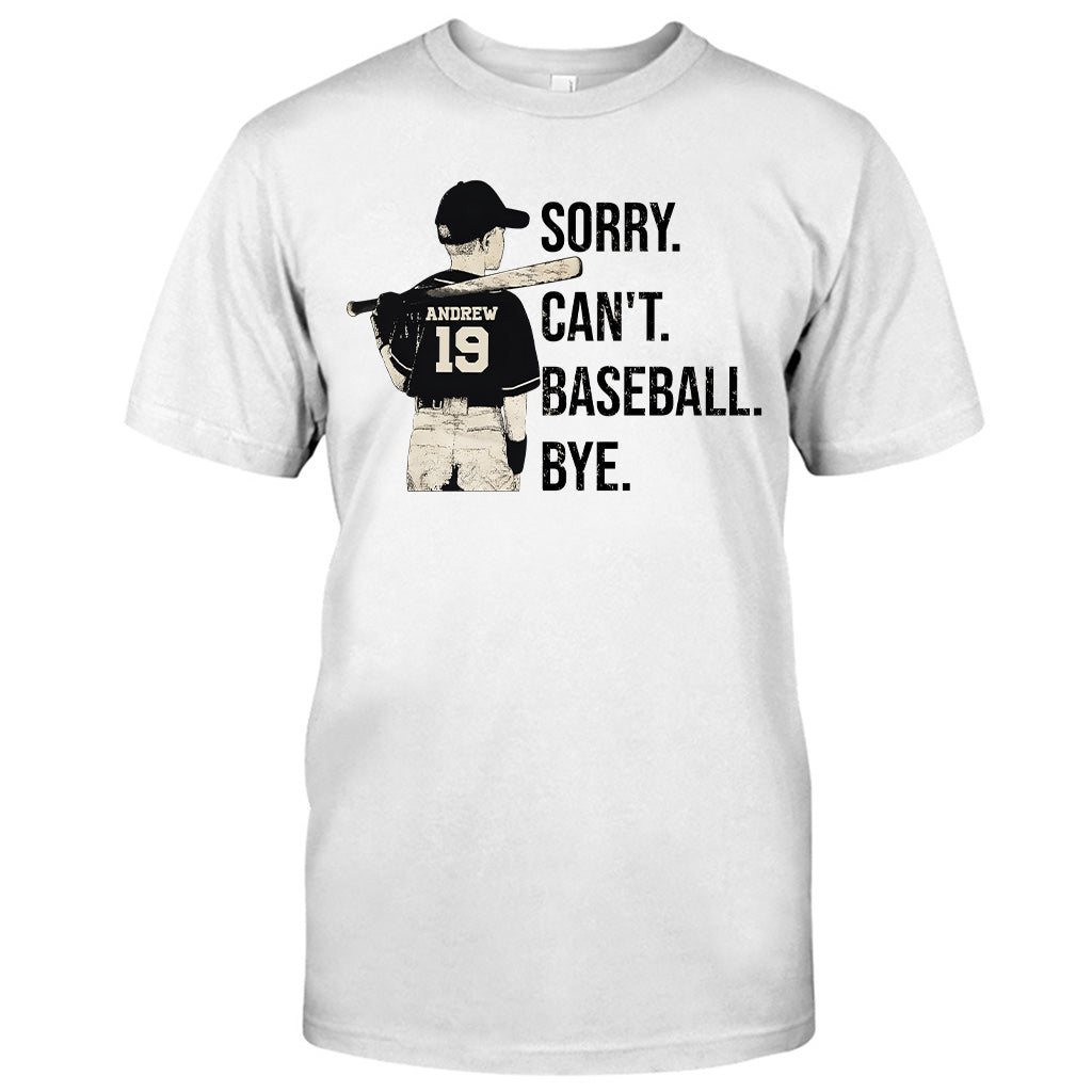 Sorry Can't Baseball Bye - Personalisiertes Baseball-T-Shirt und Hoodie