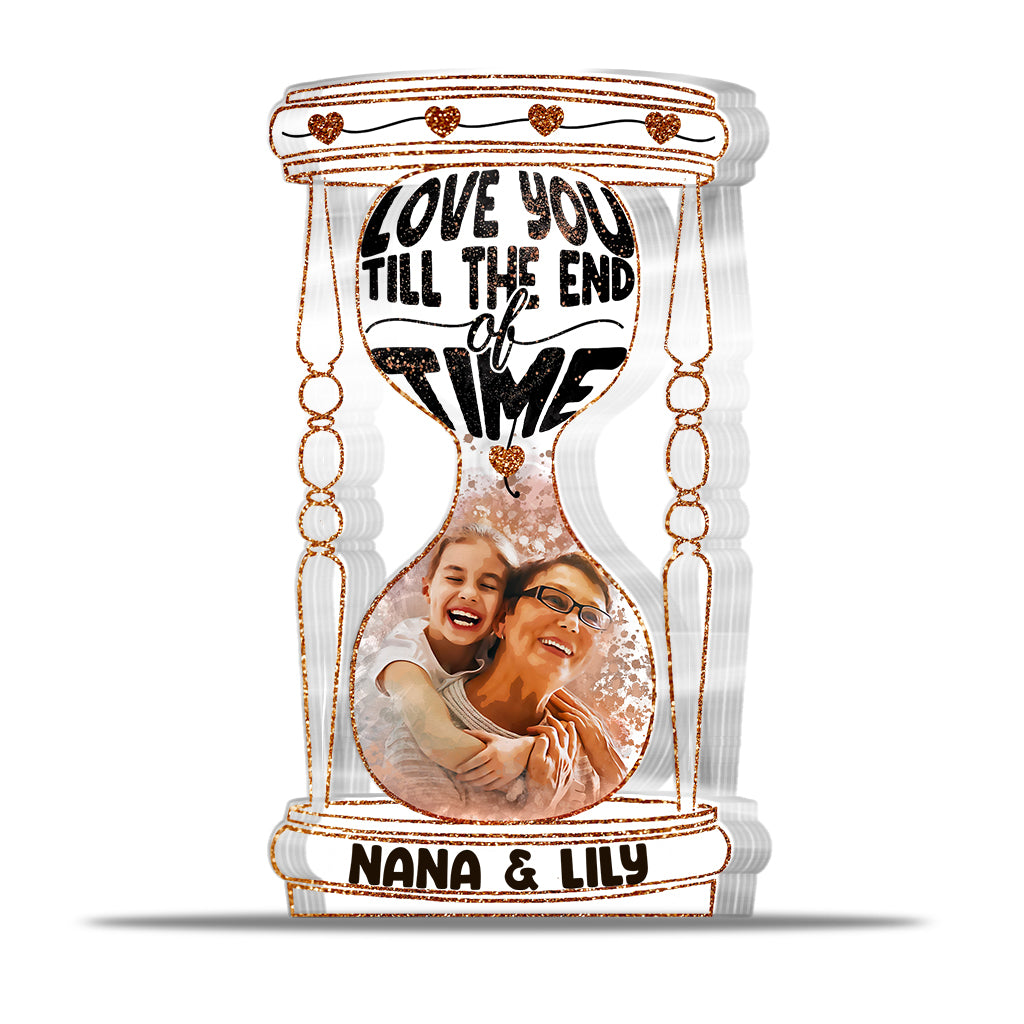 Bis ans Ende der Zeit – Personalisierte, individuell geformte Acrylplakette für Oma