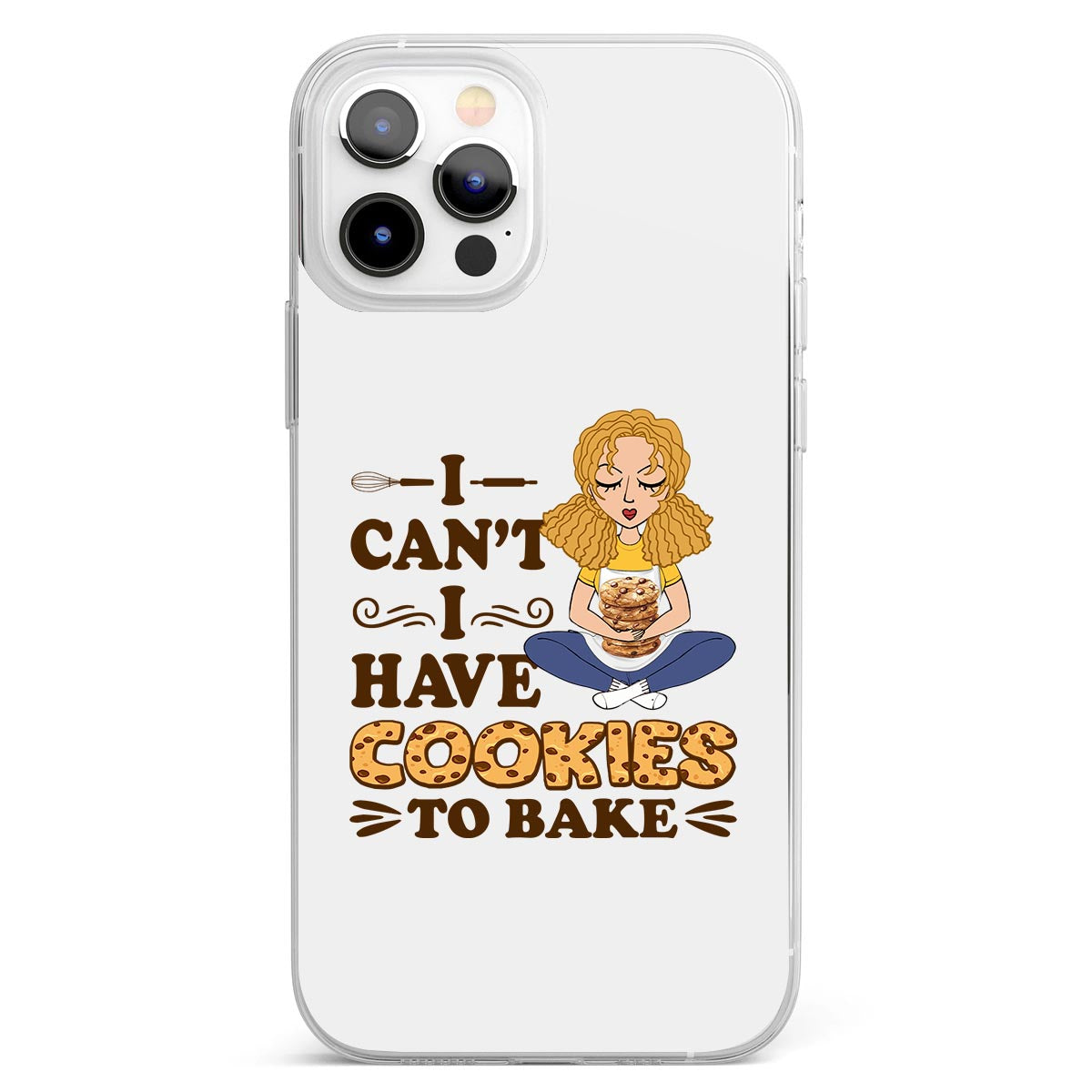 I Can't I Have Cookies To Bake - Personalized Baking Clear Phone Case