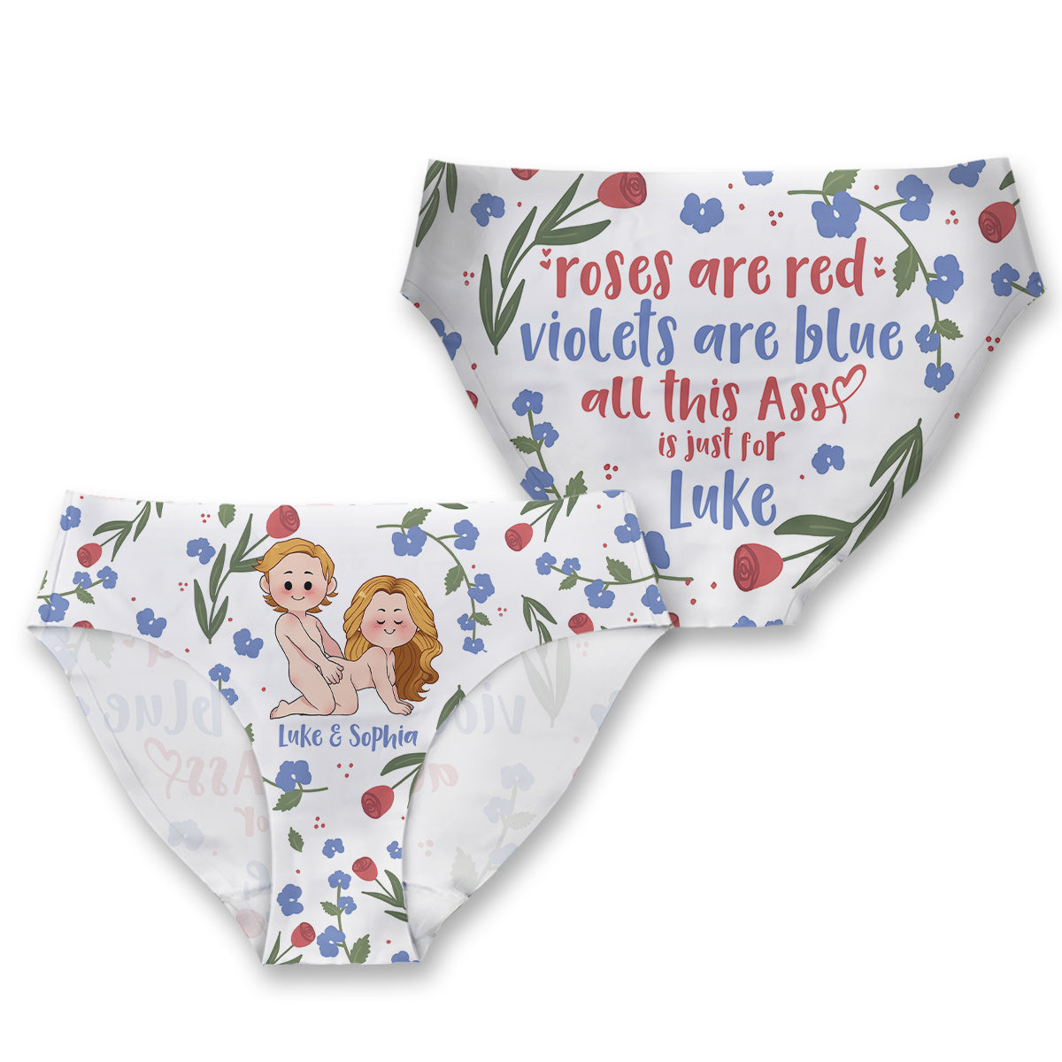 Rosen sind rot, Veilchen sind blau – personalisierte Damen-Pantoletten