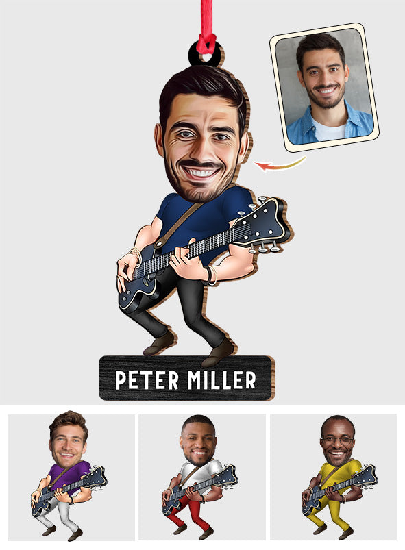 Witziger Gitarrist – Gitarrengeschenk für Ehemann, Freund, Vater, Sohn – Personalisierter Schmuck