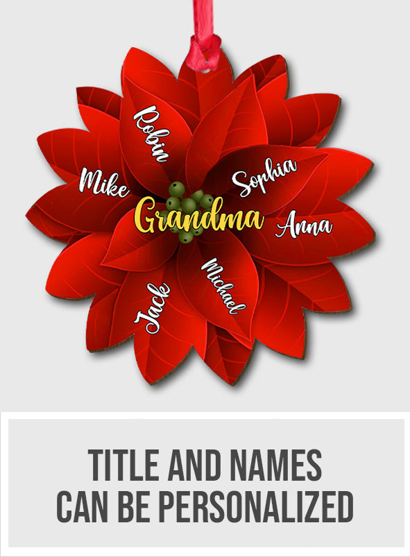 Weihnachtsstern für Oma / Mama / Familie – Personalisierter Weihnachtsschmuck