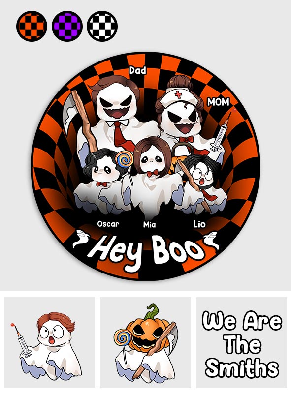 Fröhliches Halloween – Personalisierte Fußmatte in Familienform