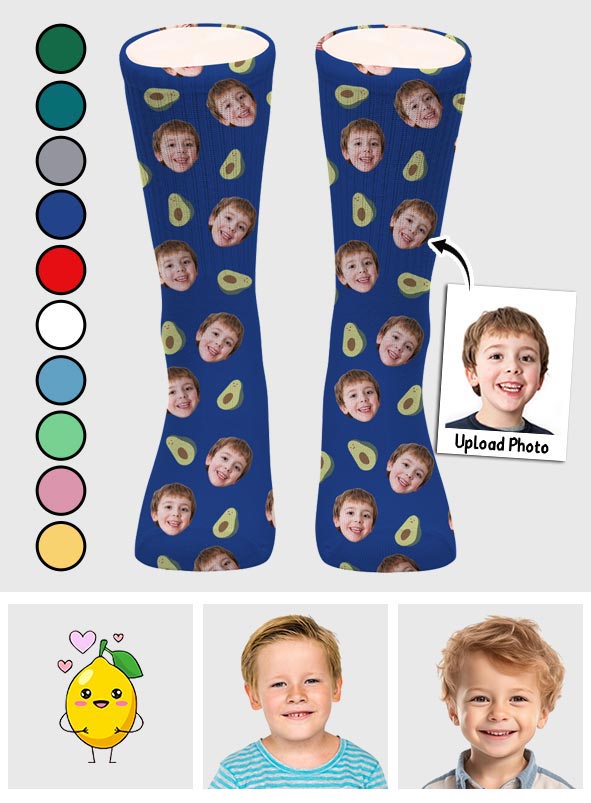 Lustiges Symbolmuster – personalisierte Socken für den Enkel
