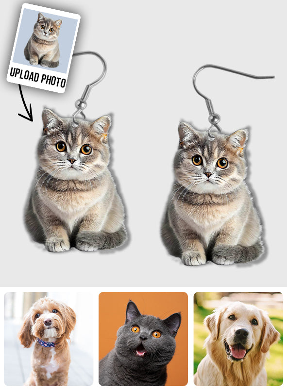 Personalisierte Foto-Ohrringe – Geschenk für Katzenliebhaber, Hundeliebhaber – Personalisierte Ohrringe