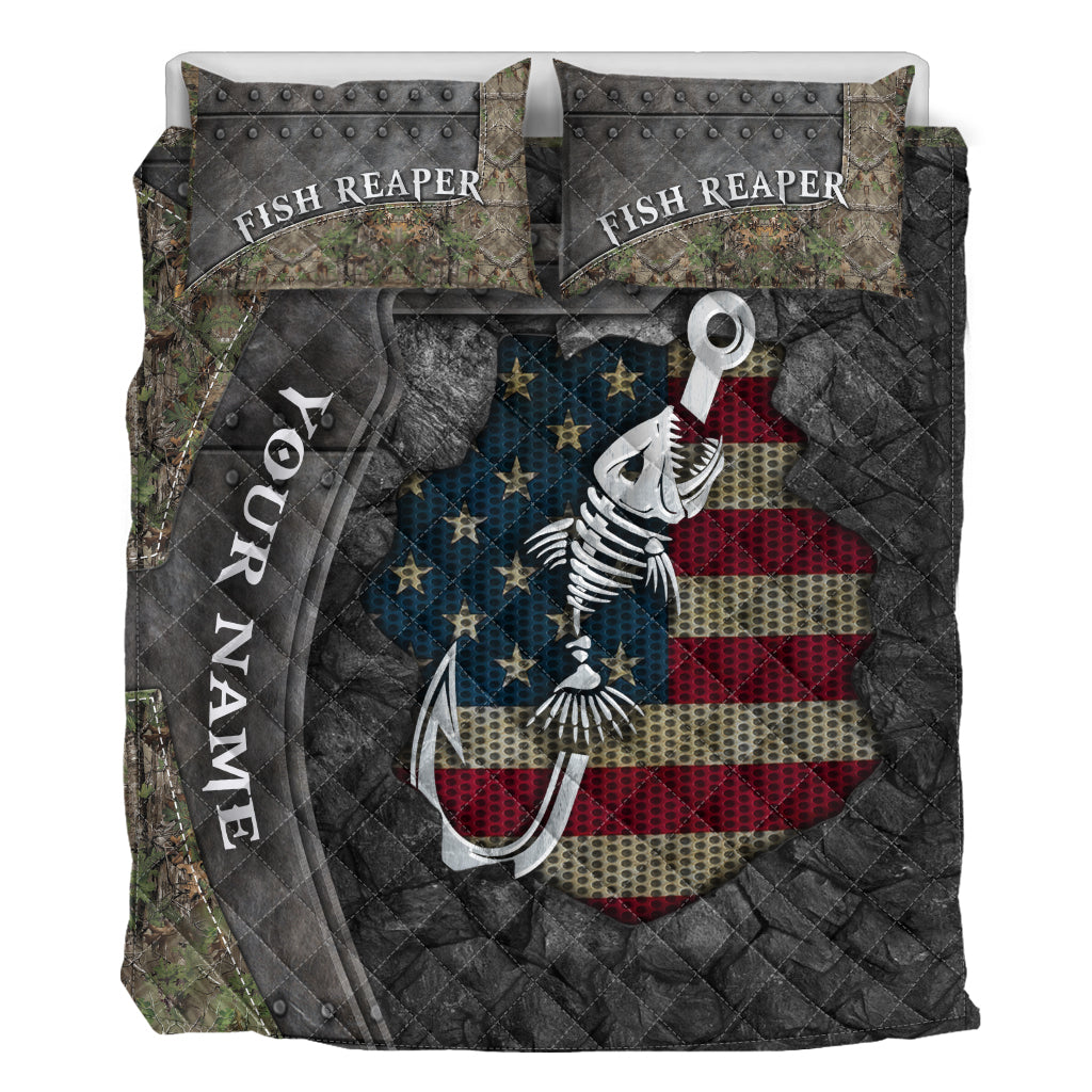 Fish Reaper – Personalisiertes Angler-Bettdecken-Set