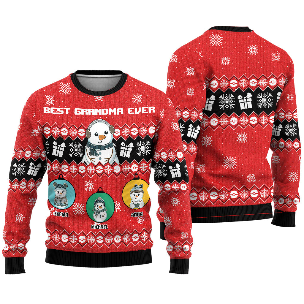 Best Grandma Ever - Personalized Grandma Ugly Sweater