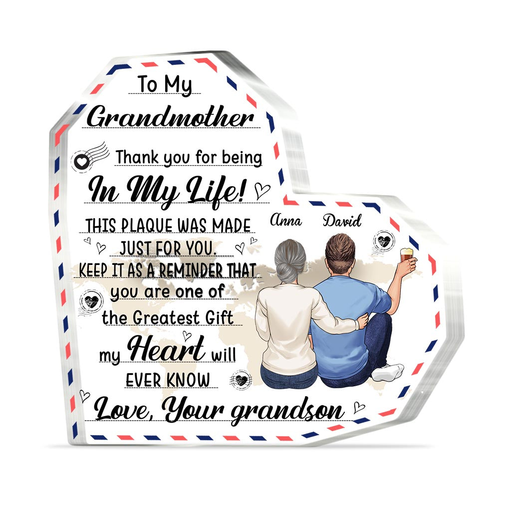 An meine Großmutter – Geschenk für Mama, Oma, Tante – Personalisierte Acrylplakette in individueller Form