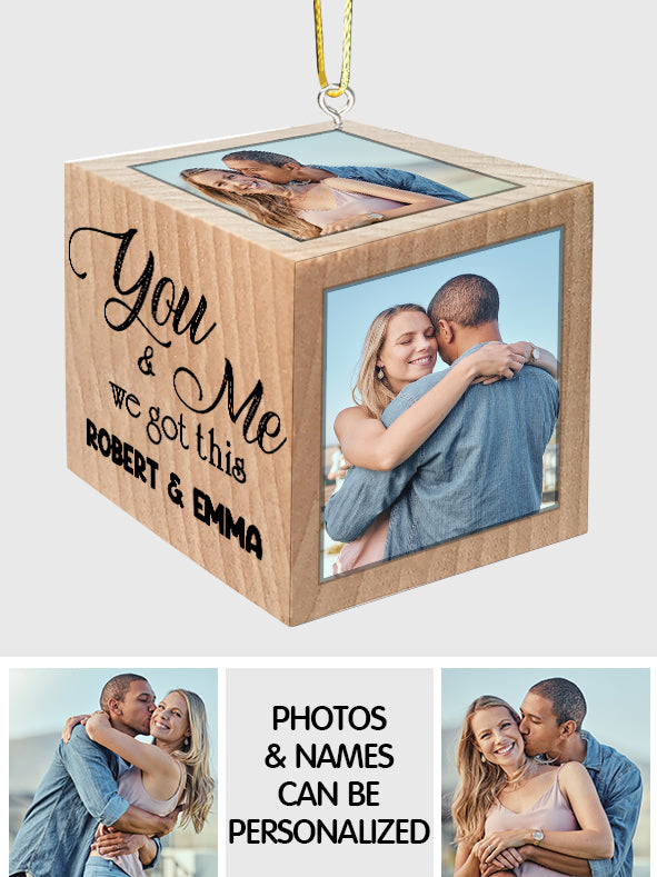 „Du und ich, wir schaffen das“-Blockornament – Geschenk für Freundin, Freund, Ehemann, Ehefrau – Personalisiertes Blockornament