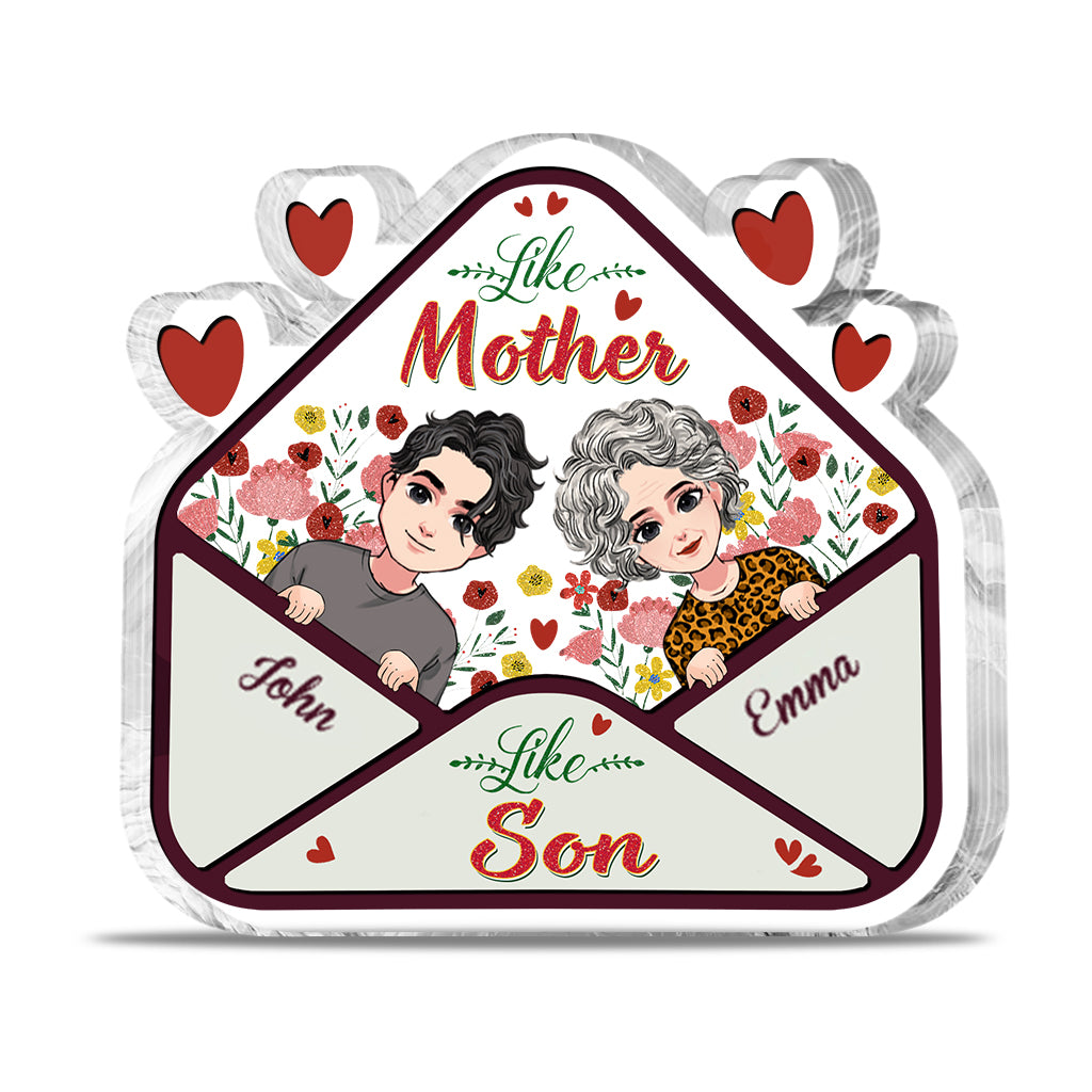 Wie die Mutter – Geschenk für Mama, Tochter, Sohn – Personalisierte Acrylplakette in individueller Form
