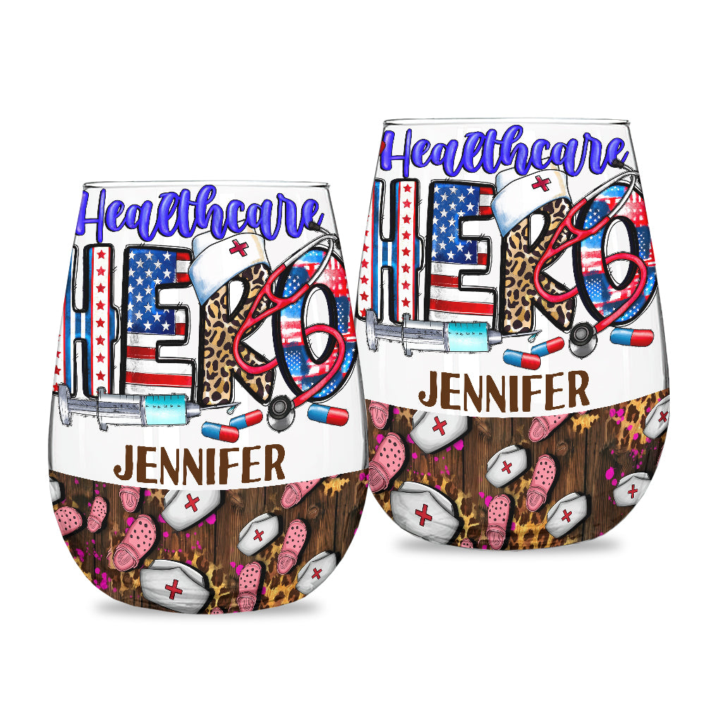 Krankenschwesterleben – Geschenkidee für Krankenschwestern, Mütter, Ehefrauen, Freundinnen – Personalisiertes Weinglas