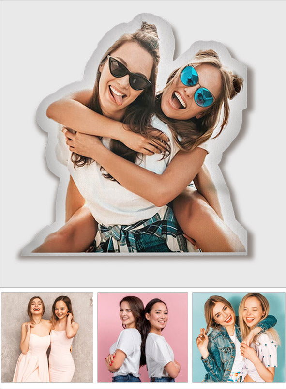 Personalisiertes Kissen in Geschwisterform mit Fotomotiv