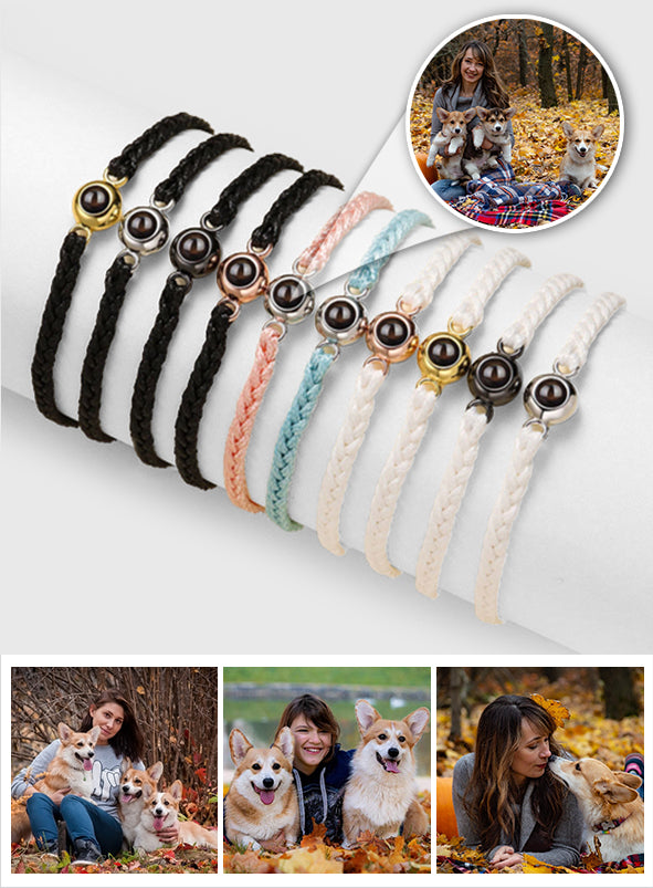 Personalisiertes Armband für Hundeliebhaber mit Hundeprojektion